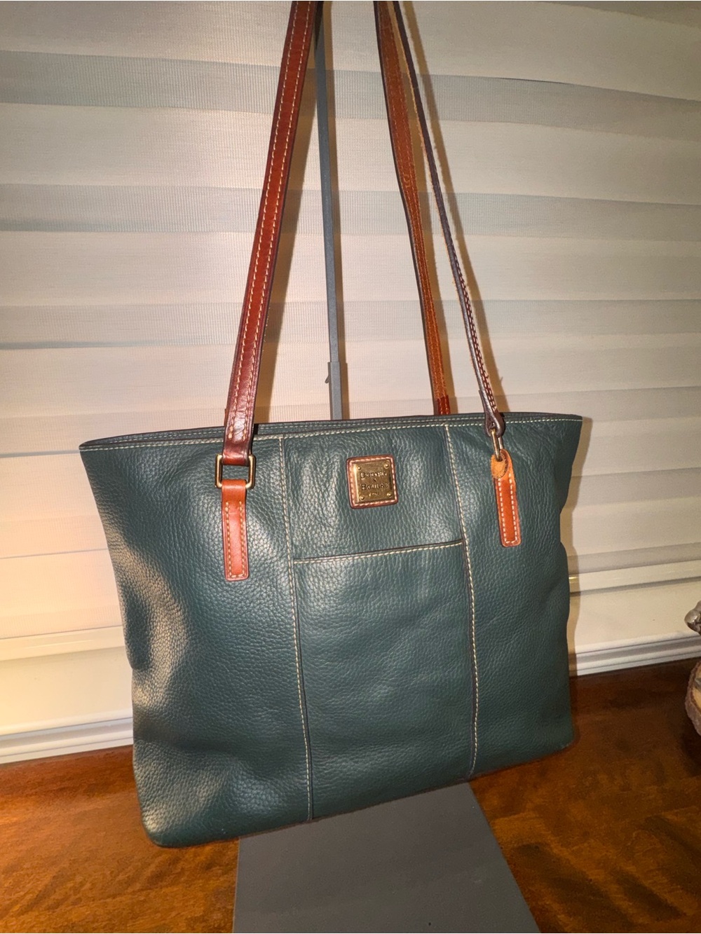 Dooney & Bourke pebbled Green Leather Shoulder Tote